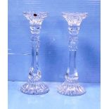 Pair of Tipperary Crystal Candle Sticks 31cm H