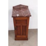 Vict Mahogany Marble Top Locker 39cm W 36cm D 89cm H