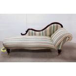 Vict Mahogany Upholstered Chaise Lounge 204cm W 66cm D 88cm H