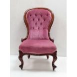 Vict Upholstered Mahogany Lady's Chair