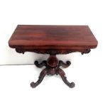 Rare Quality Early Vict Rosewood Foldover Games Table 92cm W 46cm D 74cm W