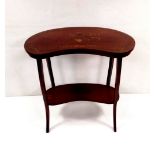 Edw Inlaid Mahogany Kidney Shaped Table 77cm W 38cm D 72cm H