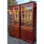 Very Rare Pair of Narrow and Slimline 19C Mahogany Bookcases (1) 100cmW 29cmD 242cmH (2)