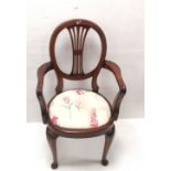 Edw Mahogany Open Armchair