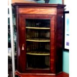 Georgian Inlaid Mahogany Corner Cabinet 90cm W 45cm D 114cm H