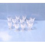 Set of 11 Waterford Crystal Sherry Glasses