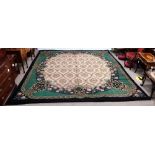 Donegal Carpet Circa 1910 , Grey Lattice Design Ground ,