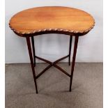 Edw Mahogany Kidney Shaped Table 59cm W 32cm D 70cm H