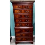 Very Good Quality Mahogany Chest on Chest with Brush Slide 74cm W 45cm D 165cm H