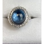 Emozioni Blue Stone & CZ Ring,