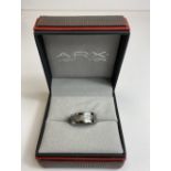 Silver Steel Gents Ring ,
