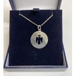 Child's Silver Guardian Angle Pendant & Chain -