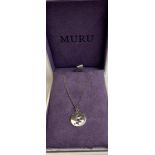 Muru Silver Disc Pendant & Chain