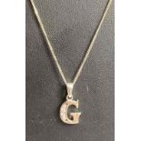 Silver Chain with Initial G