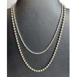 Silver Ball & Bead 20"" Chain & Heavy Silver Ball 20"" Chain