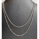 Silver 18"" Intermitten Bead Chain & 18"" Plated Bead Chain