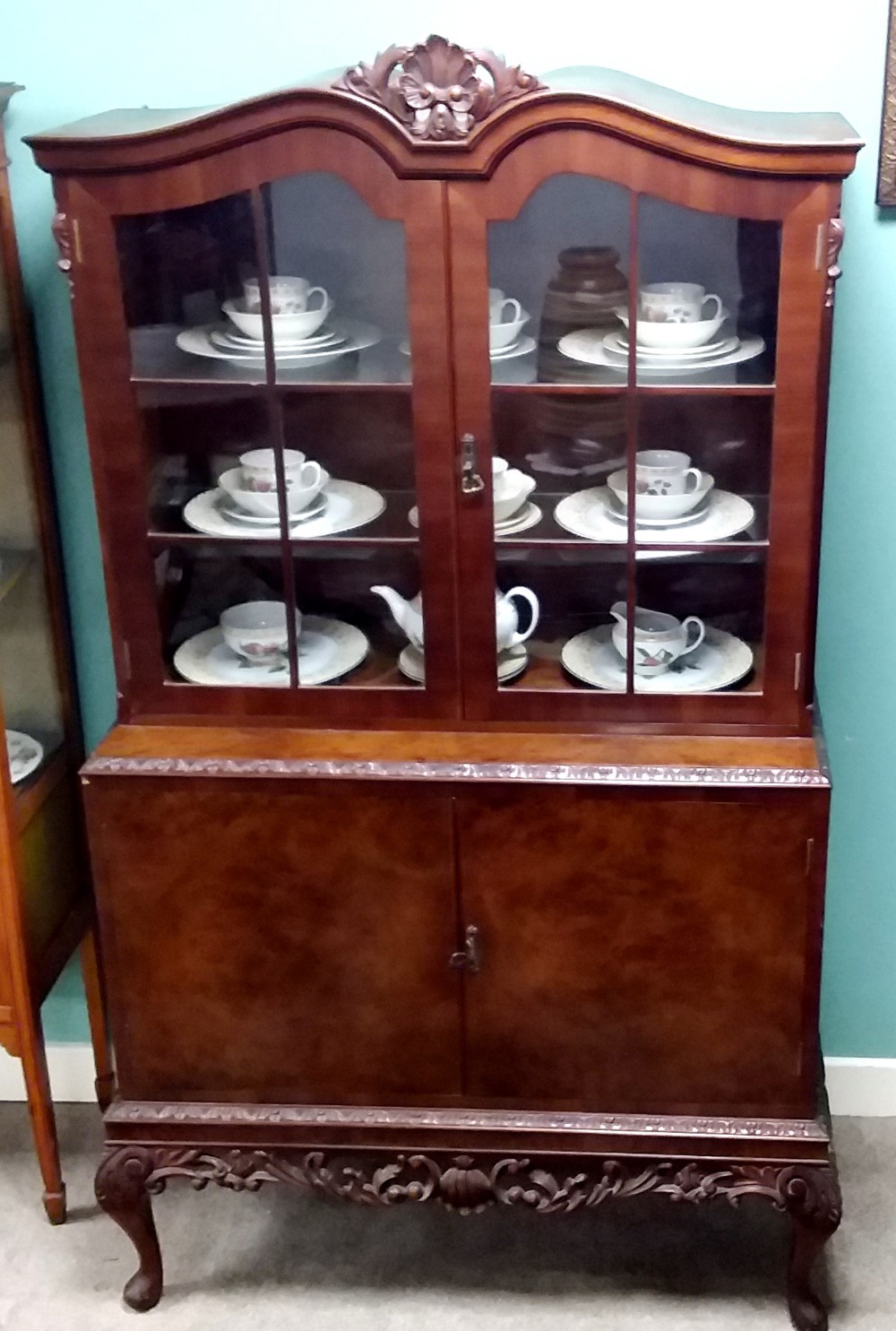 1950's Burr Walnut 2 Door Cabinet 105cm W 52cm D 177cm H