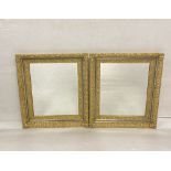 Good Quality Pair of Edw Giltwood Rectangular Wall Mirrors 87cm X 77cm