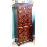 Very Good Quality Mahogany Chest on Chest with Brush Slide 74cm W 45cm D 165cm H