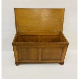 Vintage Oak Blanket Chest 107cm W 51cm D 60cm H