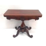 Rare Quality Early Vict Rosewood Foldover Games Table 92cm W 46cm D 74cm W