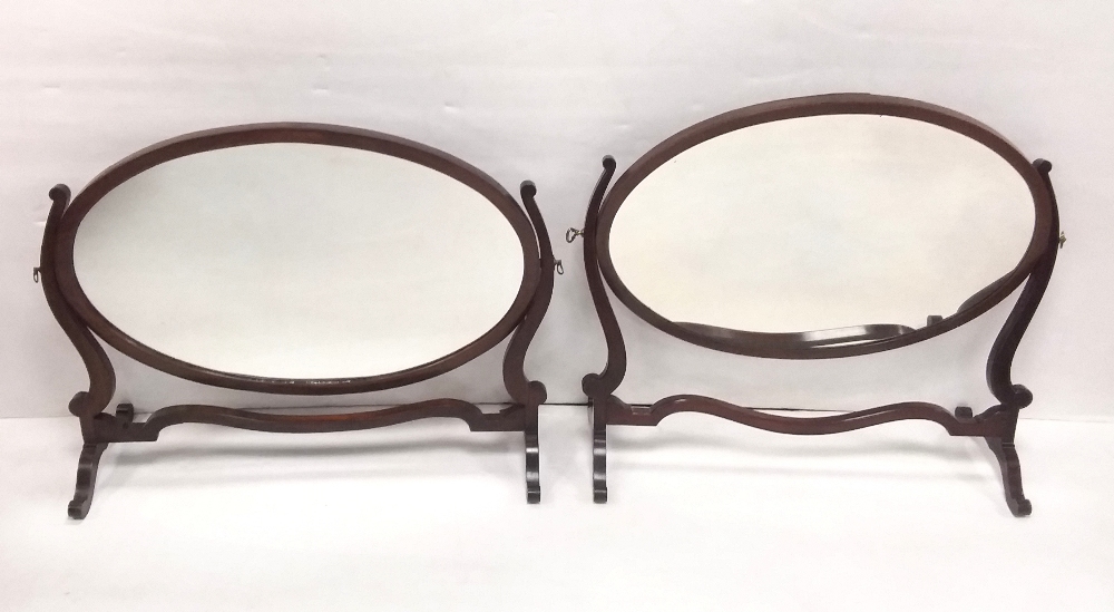 Pair of Edw Mahogany Crutch Mirrors