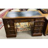 Vict Mahogany Leather Top Desk 120cm W 59cm D 73cm H