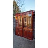 Very Rare Pair of Narrow and Slimline 19C Mahogany Bookcases (1) 100cmW 29cmD 242cmH (2)