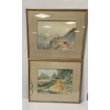 Pair of Edw Watercolours ,