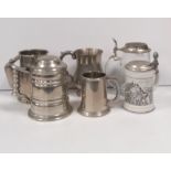 Selection of Pewter & Porcelain Tankards