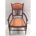 Edw Inlaid Mahogany Drawing Room Chair