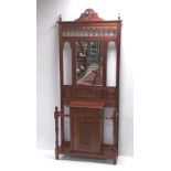 Mahogany Mirror Back Hallstand 94cm W 37cm D 214cm H