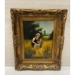 Gilt Framed Oil on Board ,