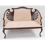 Edw Mahogany Upholstered Window Seat