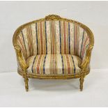 Gilt Loveseat 102cm W 68cm D 92cm H