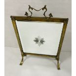 Edw Brass Mirrored Fire Screen 44cm W x 70cm H