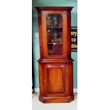 Mahogany Corner Cabinet 80cm W 48cm D 203cm H