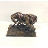 Reproduction Bronze Figure of Mare & Foal stamped P J Mene