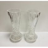 Pair of Waterford Crystal Waistline Vases