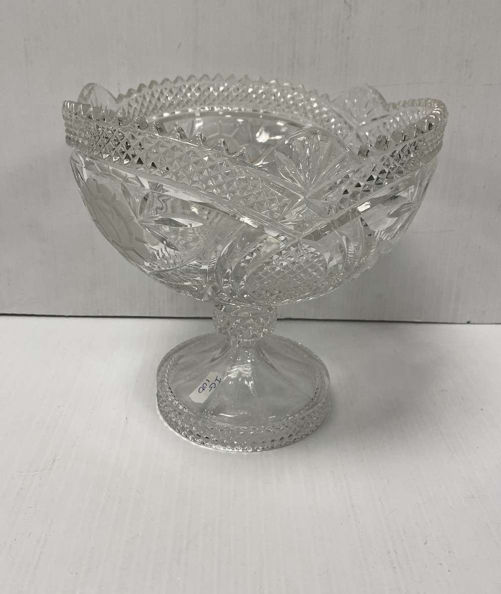 Cut Glass Pedestal Bowl