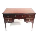 Edw Inlaid Mahogany Splayed Leg 5 Drawer Side Table 106cm W 54cm D 76cm H