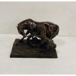 Bronze Figure of a Mare & Foal 40cm W x 26cm H