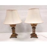 Good Quality Pair of Vict Converted Brass Oil Lamps