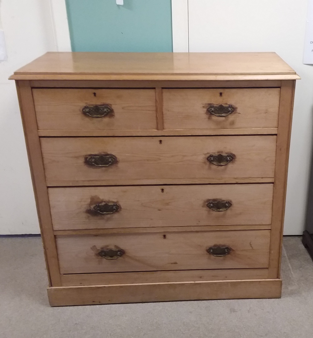 Vict Pine 2 over 3 Chest of Drawers 115cm W 50cm D 115cm H