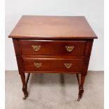 Late Vict Mahogany 2 Drawer Cabinet 67cm W 53cm D 76cm H
