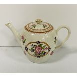 First Period Worcester Teapot Circa 1780 , Chinese Floral Pattern in Excellent Condition, no chips,