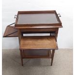 Unusual Edw Inlaid Mahogany Serving Table with Detachable Tray 57cm W 40cm D 77cm H