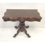 Rare Quality Early Vict Rosewood Foldover Tea Table 93cm W 47cm D 77cm H