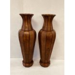 Unusual Pair of Basket Style Tall Vases 128cm H x 42cm Diam