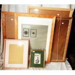 Four large picture frames and two smaller